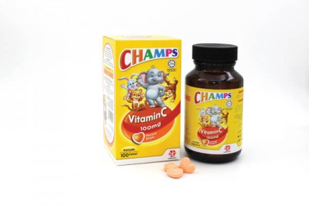 CHAMPS VIT C 100MG ORANGE TAB 100's (EXPIRY: 31.1.2026)