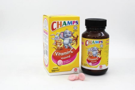 CHAMPS VIT C 100MG S/BERRY TAB 100's 
