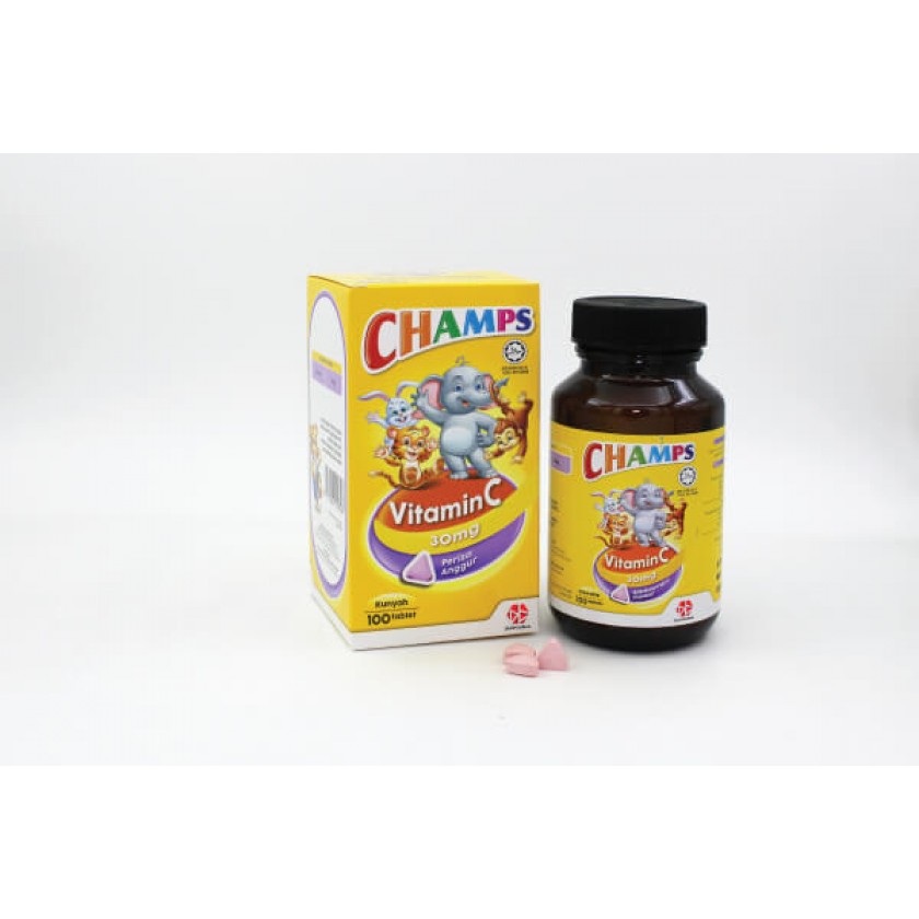 CHAMPS VIT C 30MG B/CURRANT TAB 100's - EXP 01.01.2026