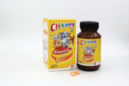CHAMPS VIT C 30MG ORANGE TAB 100's 