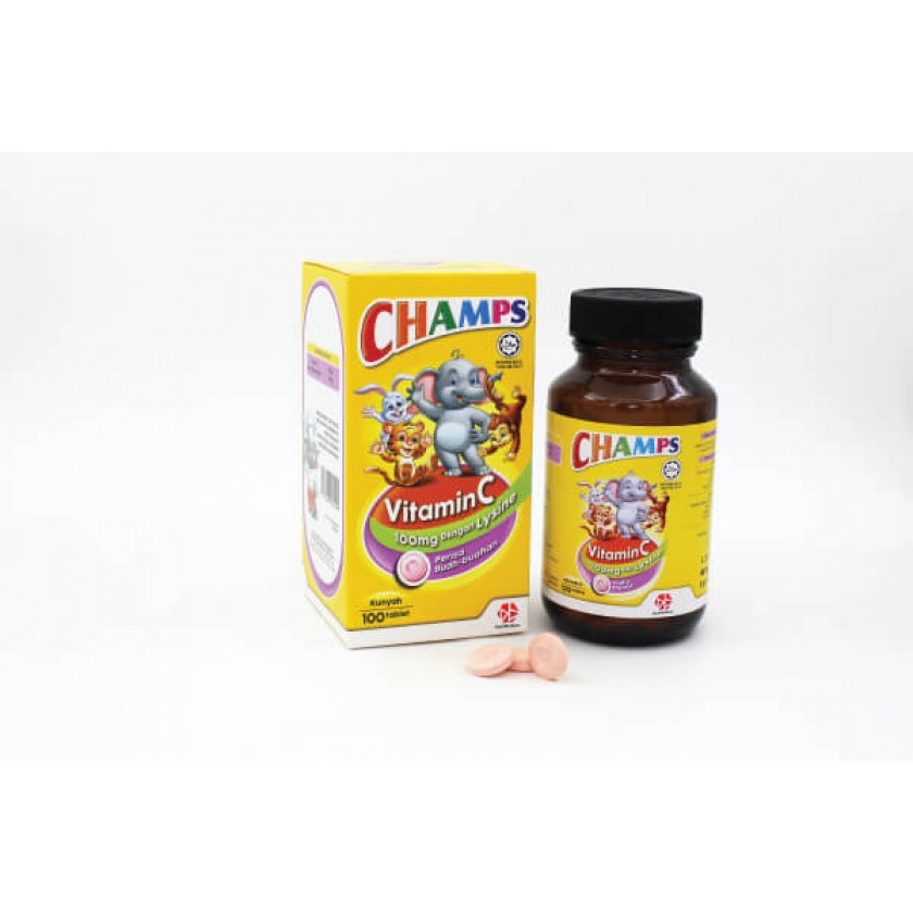 CHAMPS VIT C PLUS LYSINE TAB 100's 