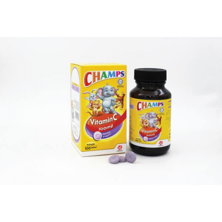 CHAMPS VIT C100MG B/CURRANT TAB 100's