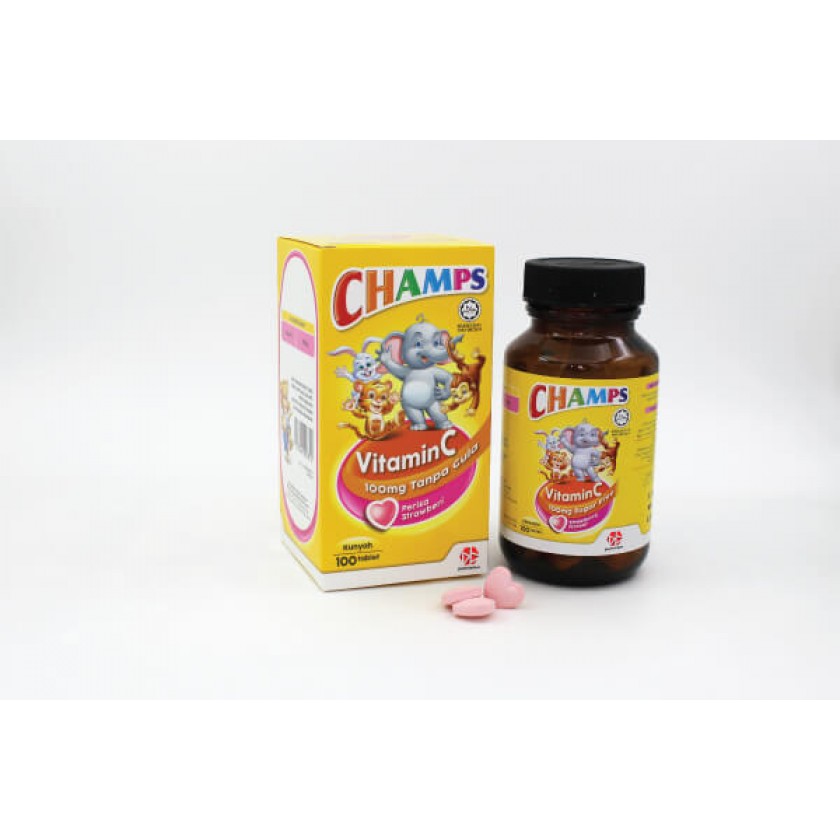 CHAMPS VIT C100MG SF S/BERRY TAB100's 