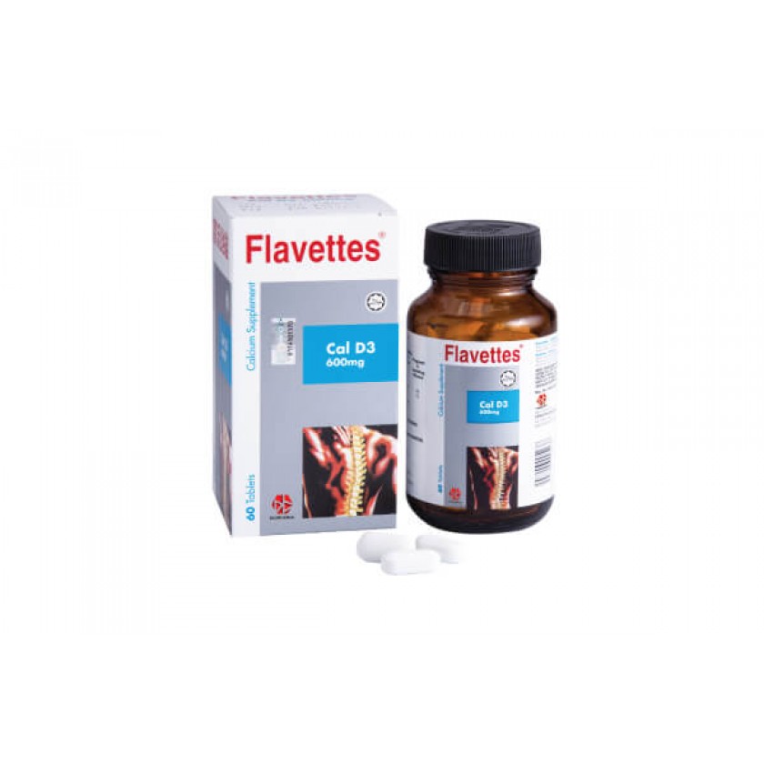 FLAVETTES CAL D3 600MG TAB (60's) 