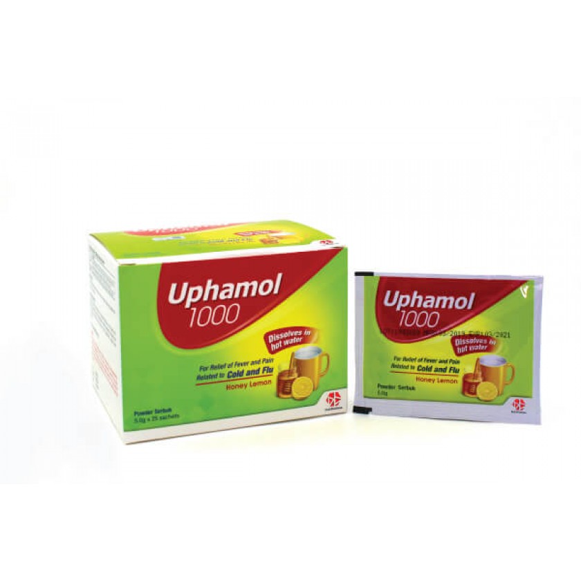 UPHAMOL 1000MG COLD HONEY LEMON SCT 25s