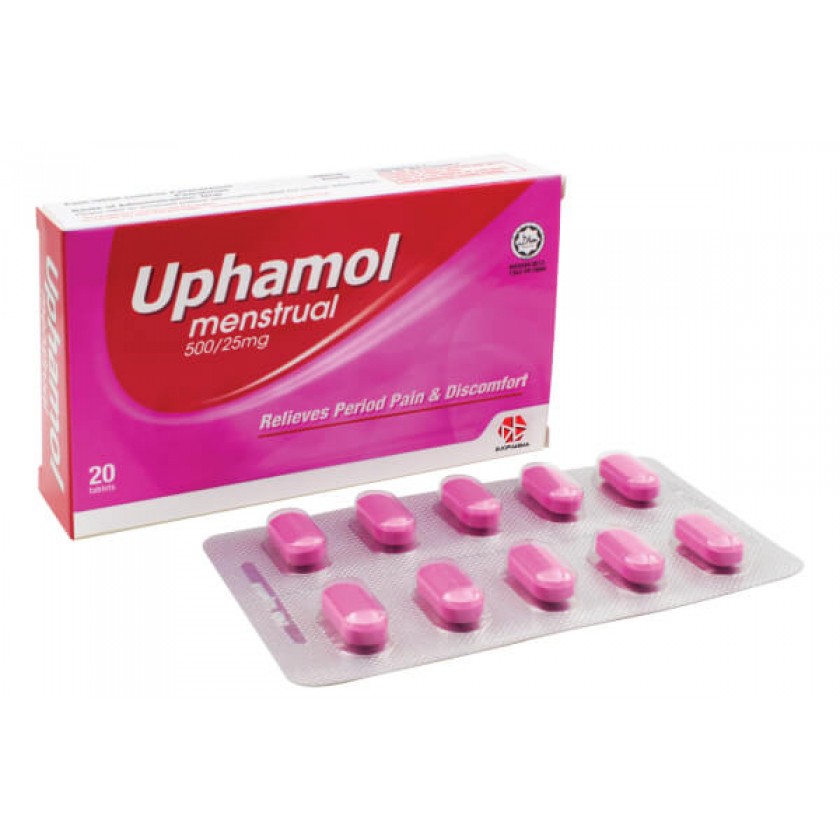UPHAMOL MENSTRUAL 500/25 TAB 2X10's 